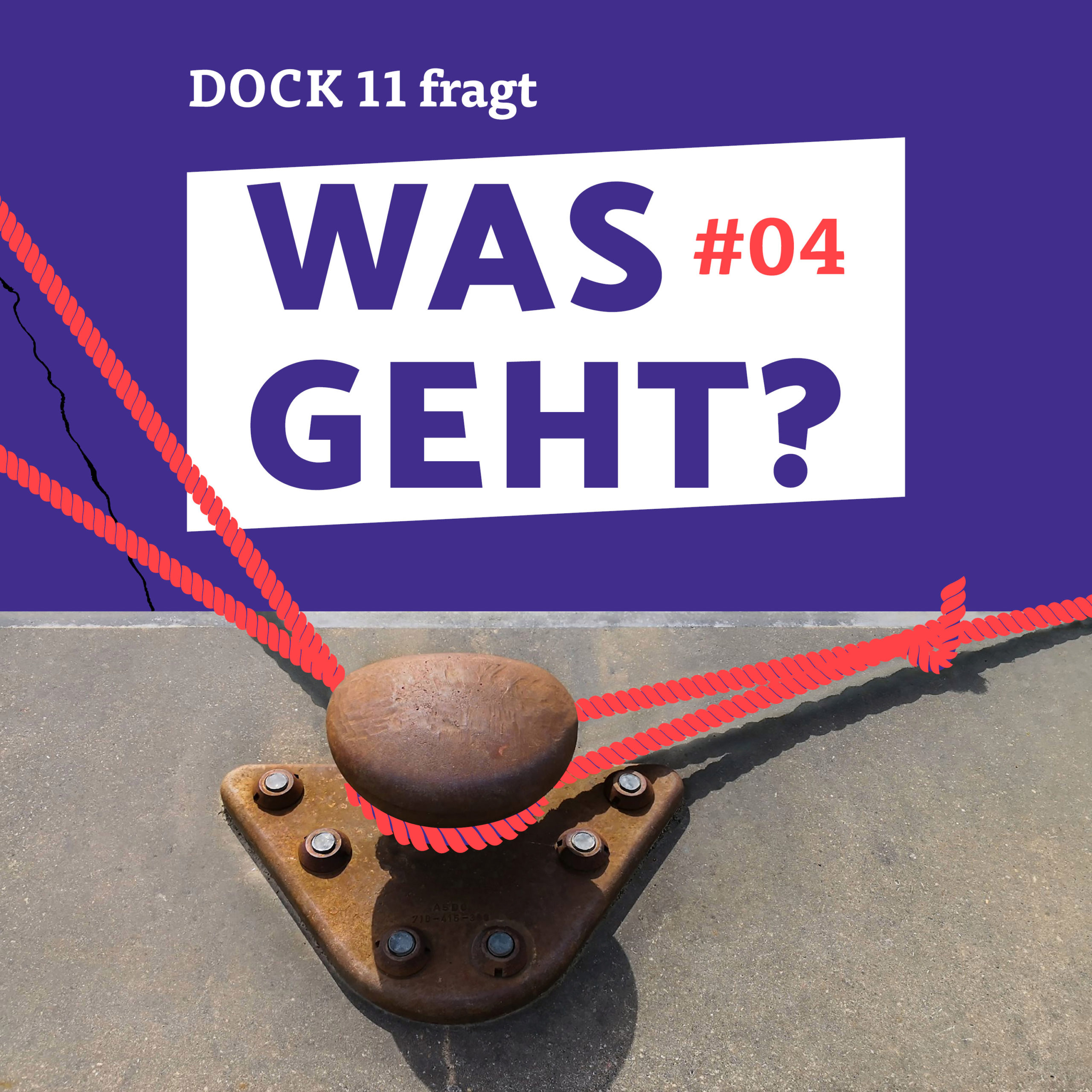 Grafik zum Podcast: Was geht in der Fotografie? Man sieht einen Boots-Poller und zwei rote Taue, die daran befestigt sind.